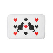 猫とハート バスマット (正面)