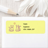 猫とハート ラベル (インサイチュ)