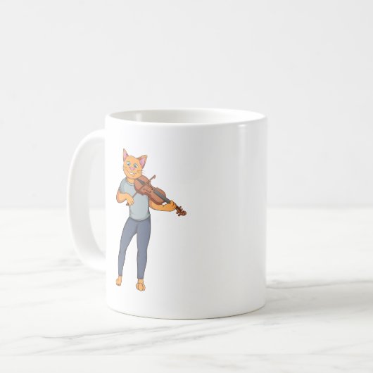 猫とバイオリン-コーヒーマグ コーヒーマグカップ (正面左)