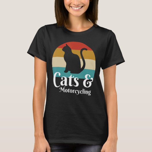 猫とバイク Tシャツ (正面)