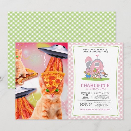 猫とバコンとウホス 招待状 (正面/裏面)