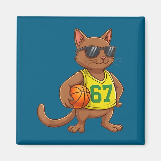 猫とバスケとアルファ世代の男の子 67 マグネット (正面)