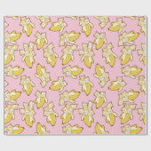 猫とバナナ柄 ラッピングペーパー (フラット)