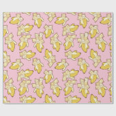 猫とバナナ柄 ラッピングペーパー (フラット)