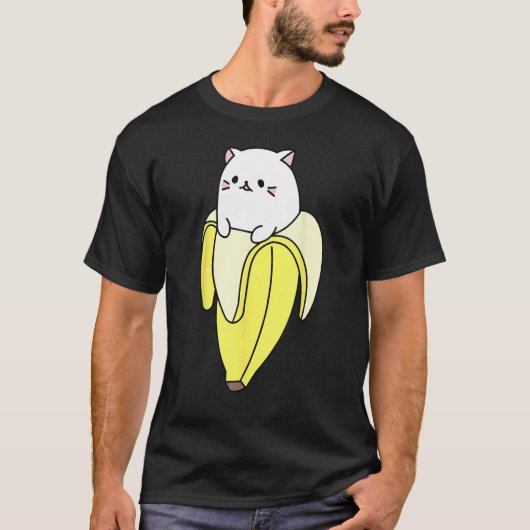 猫とバナナ Tシャツ (正面)