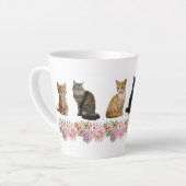 猫とバラ カフェラテマグ (左アングル)