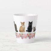 猫とバラ カフェラテマグ (正面)