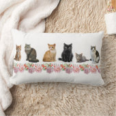 猫とバラ ランバークッション (ブランケット)
