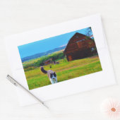 猫とバーンズ 長方形シール (封筒)