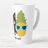 猫とパイナップルは友最高の達である カフェラテマグ (右アングル)