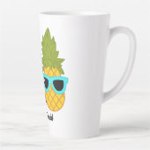 猫とパイナップルは友最高の達である カフェラテマグ (右)