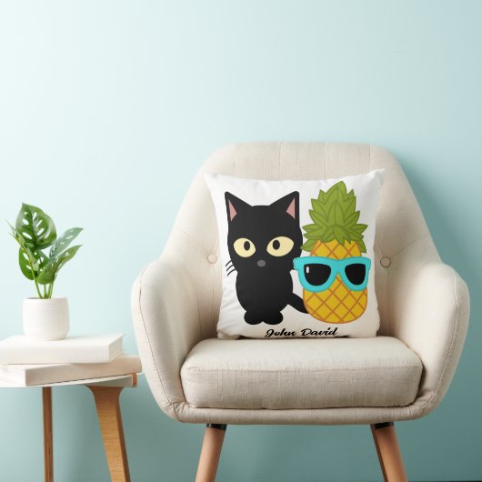 猫とパイナップルは友最高の達である クッション (椅子)