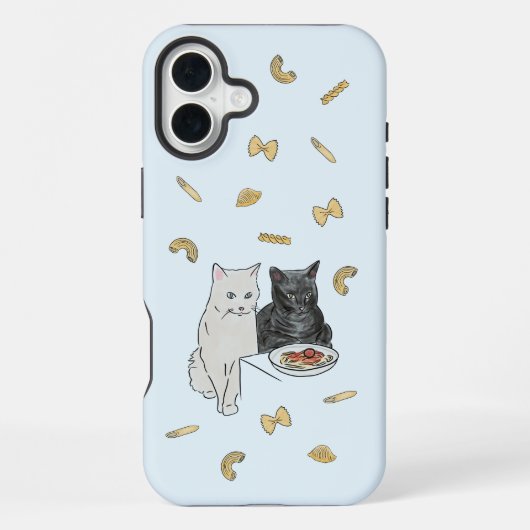猫とパスタの誕生日カード iPhoneケース (裏面)