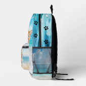 猫とビーチカラフル写真 プリントバックパック (右)