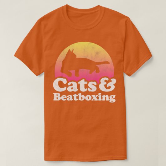 猫とビートボックスのプレゼント Tシャツ (デザイン正面)