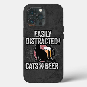 猫とビールの合わせアイフォンに気を取られる iPhone 13 PROケース