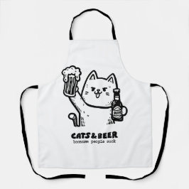 猫とビール1 エプロン