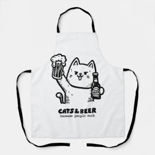 猫とビール1 エプロン