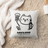 猫とビール1 クッション (ブランケット)