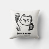 猫とビール1 クッション (裏面)