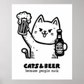 猫とビール1 ポスター (正面)