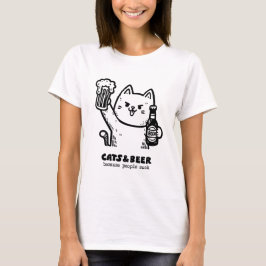 猫とビール1 Tシャツ