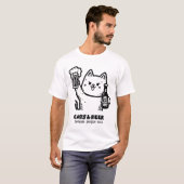 猫とビール1 Tシャツ (正面フル)