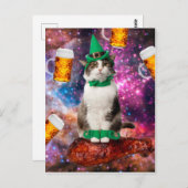 猫とビール ポストカード (正面/裏面)