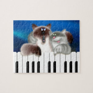 猫とピアノ ジグソーパズル