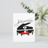 猫とピアノ ポストカード (スタンド正面)