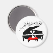 猫とピアノ マグネット (正面/裏面)