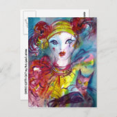 猫とピエロ/ヴェネツィアの仮面舞踏会 ポストカード (正面/裏面)