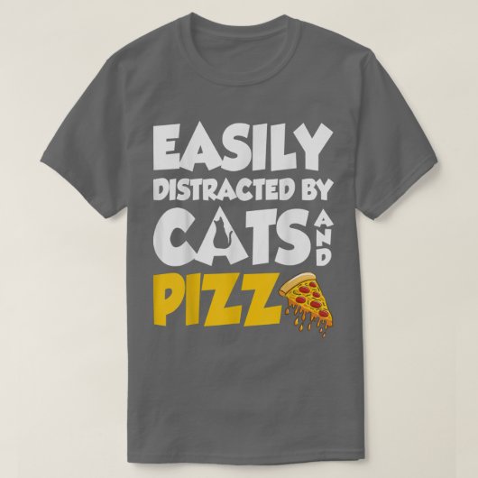 猫とピザかわいい猫とPに気を使いやすい Tシャツ (デザイン正面)