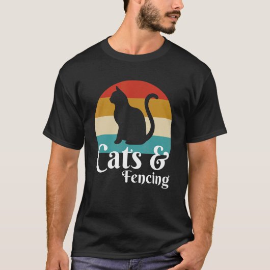 猫とフェンス Tシャツ (正面)