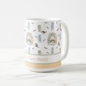 猫とフクロウが登場する、かわいいこうもりの女の子 コーヒーマグカップ (正面右)