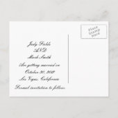 猫とフクロウのハロウィンウェディング日付はがきを保存 案内ポストカード (裏面)