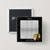 猫とフクロウのハロウィン結婚のボタン 缶バッジ (正面&裏面)