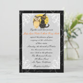 猫とフクロウのハロウィン結婚式招待状 招待状 (スタンド正面)