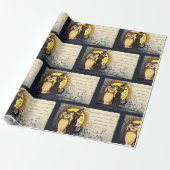 猫とフクロウのハロウィーンラッピング紙 ラッピングペーパー (アンロールド)