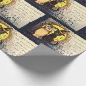 猫とフクロウのハロウィーンラッピング紙 ラッピングペーパー (角)