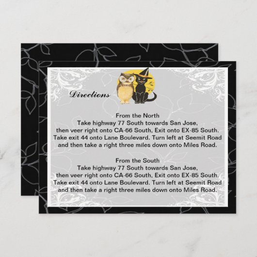 猫とフクロウの結婚方向札 エンクロージャーカード (正面/裏面)