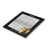 猫とフクロウ結婚の陶磁器タイル タイル (側面)