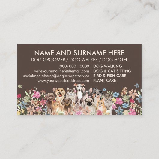 猫とフローラデザイン 名刺 (裏面)