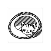 猫とベッドのアートスタンプ ラバースタンプ (インプリント)