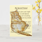 猫とペットの悔やみや弔慰オリジナルの歌 カード (黄色い花)