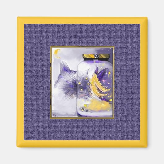 猫とホタル！マグネット マグネット (正面)