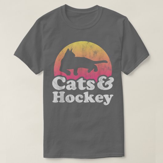 猫とホッケーメンズキャットホッケー  Tシャツ (デザイン正面)