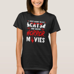 猫とホラー映画1 Tシャツ