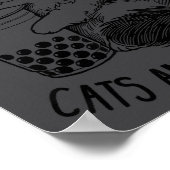 猫とボバティーが大好きな女の子 ラグドールキャット ポスター (角)