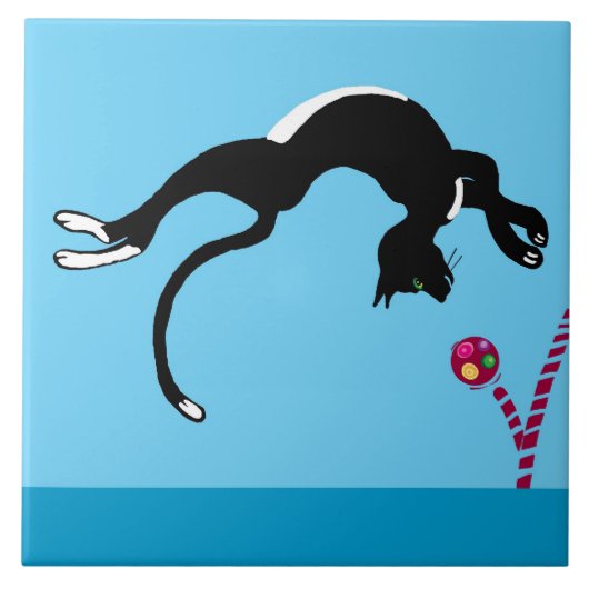 猫とボール タイル (正面)